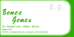 bence gemes business card