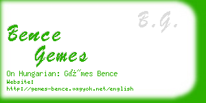 bence gemes business card